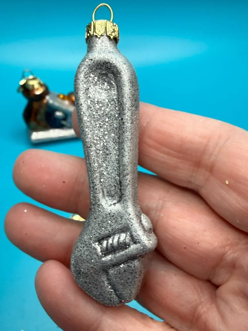 Lot of 3 Dept 56 Christmas Mini Glass Ornaments Hardware Tools Plane Saw Wrench